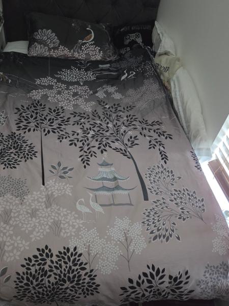 Sara Miller Pagoda Garden Blush Grey Duvet Set - King