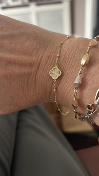 9ct Yellow Gold Rainbow Clover Bracelet