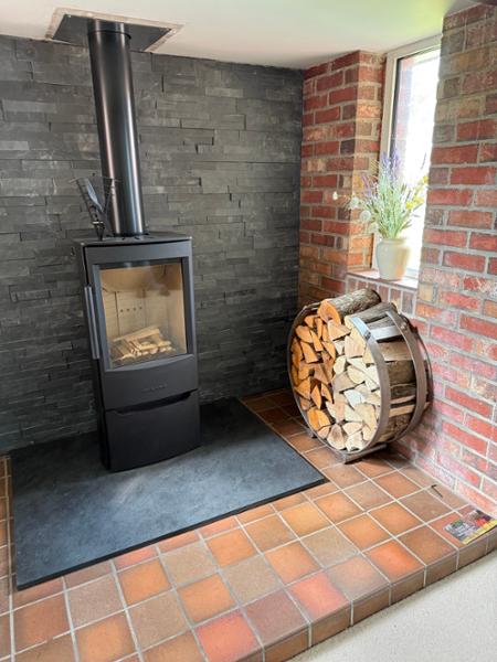 Perfect log holder and company.
