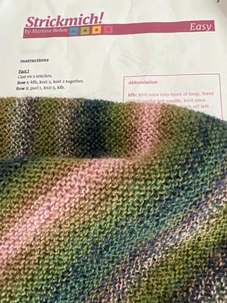 Knitting a scarf