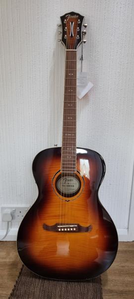 Fender DE FA-235E Concert Acoustic Guitar, Mocha Burst W/Free Fender Play