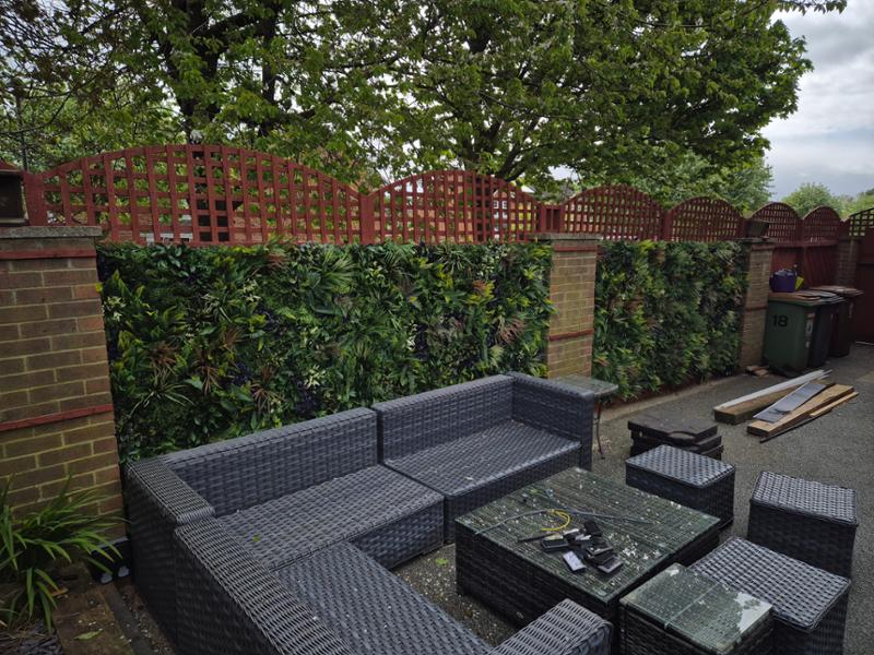 Patio area upgraded to greenery