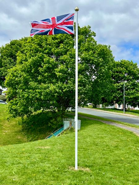 Flagpole and flags