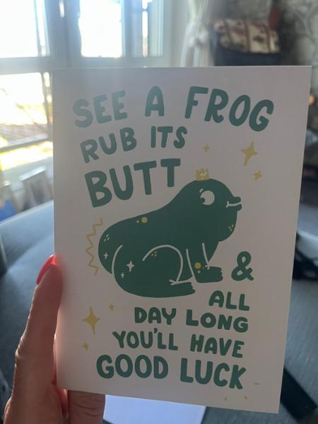 Frog Butt card is a winner!