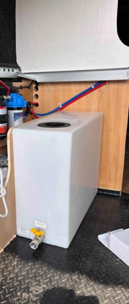 65 Litre Upright Water Storage Tank, Plastic Natural Outlet