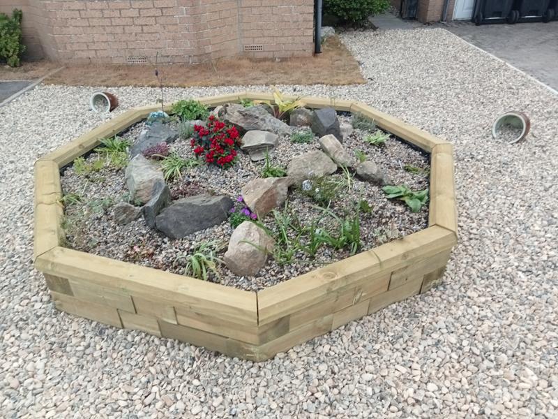 Our octagonal raised bed. A great addition to our garden