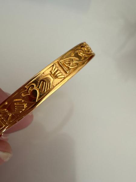 14K Gold Silver Celtic Claddagh Baby Child Bangle Bracelet
