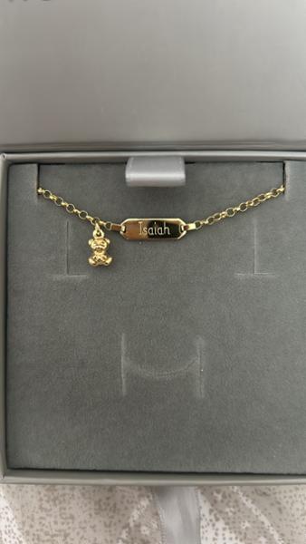 Personalised 18ct Yellow Gold Plated Christening Bracelet
