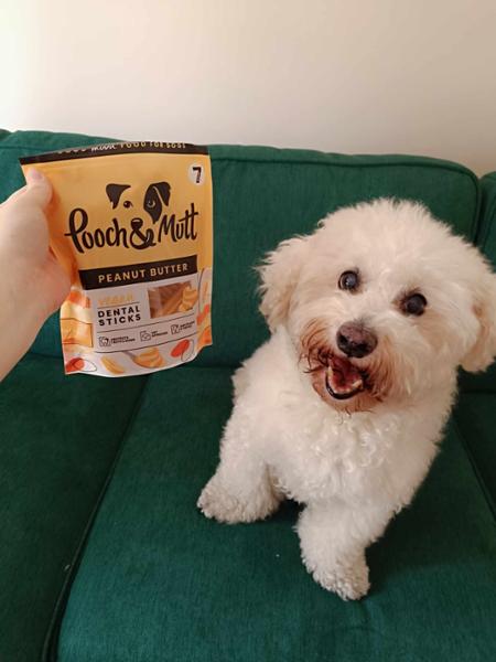 Peanut Butter Dental Sticks | 7 Sticks | Peanut Butter Chews For Dogs | Grain-Free & Vegan | Vet Recommended | Natural Ingredients | Pooch & Mutt