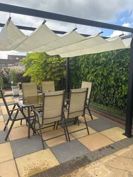 Garden Gazebo 3M x 3M Charcoal Canopy + FREE Gazebo Cover Cream By Croft
