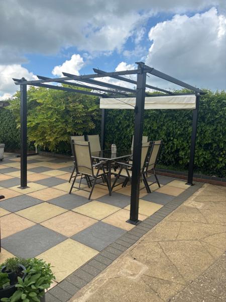 Garden Gazebo 3M x 3M Charcoal Canopy + FREE Gazebo Cover Cream By Croft