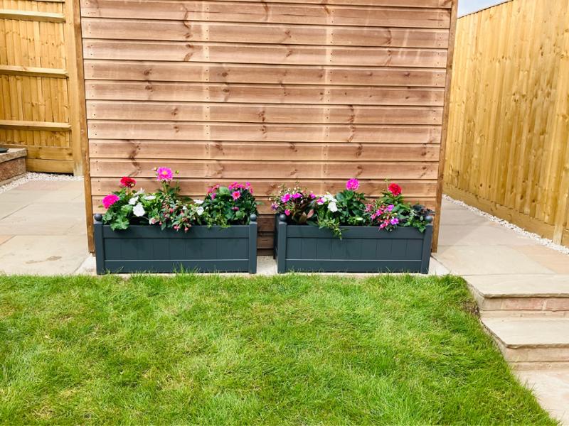Painted garden troughs