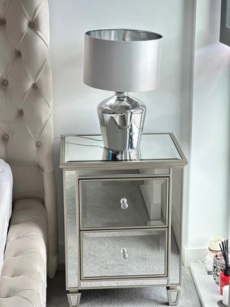Mirrored bedside tables