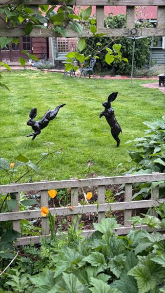 Single Bounding Hare Sculpture