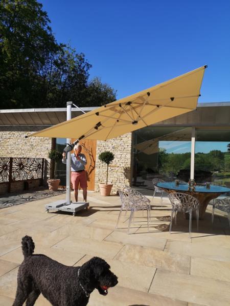 Worcester 4 x 3 rect grey parasol