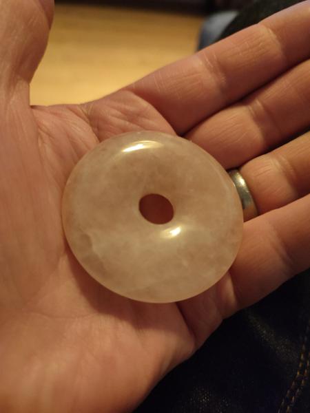 Perfect rose quartz pi-stone