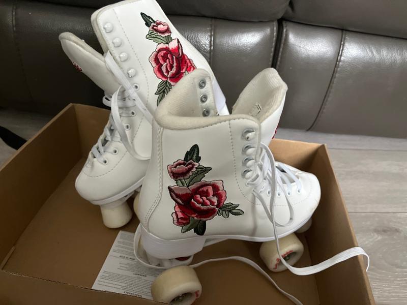 Rookie Quad Skate Rollerskates Rosa - White