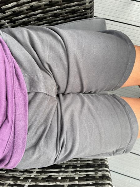 Mens Charcoal Denim Mid Length Shorts