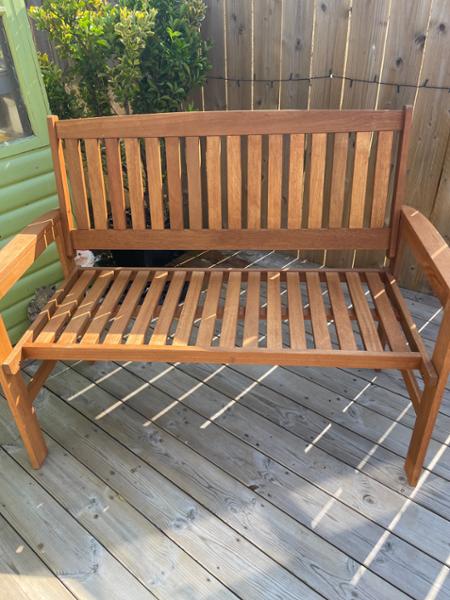 2 Seater Vintage Green Bench, Wrought Iron With Antique Finish