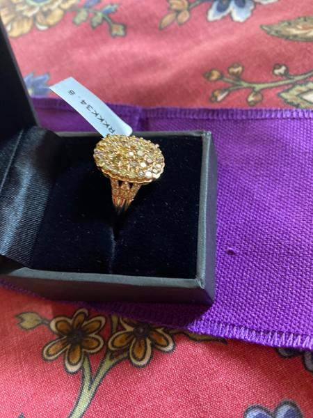 Size P to Q 1.50cts Multi-Colour Natural Brazilian Diamond 9K Gold Ring