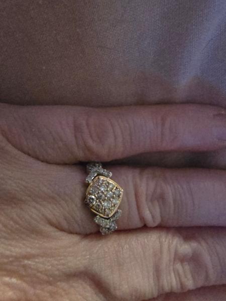 Size J to K  1/2ct Type Ila Rose Pink, White Diamond 9K Two Tone Gold Ring
