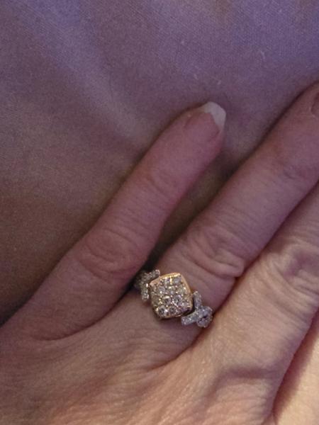 Size J to K  1/2ct Type Ila Rose Pink, White Diamond 9K Two Tone Gold Ring