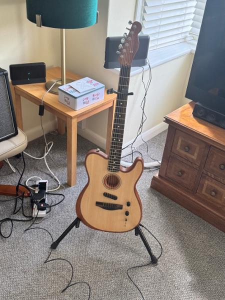 Fender American Acoustasonic Telecaster Acoustic/Electric Guitar in Natural