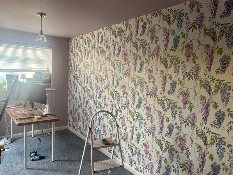 Wisteria Wallpaper Lilac and White World of Wallpaper WOW117