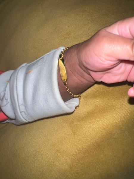 Personalised 18ct Yellow Gold Plated Christening Bracelet