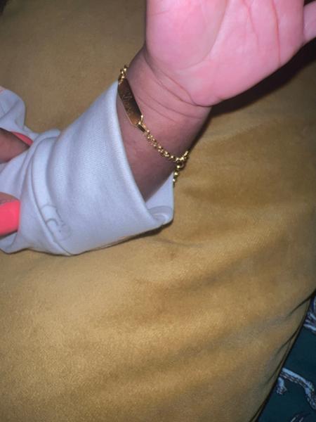 Personalised 18ct Yellow Gold Plated Christening Bracelet