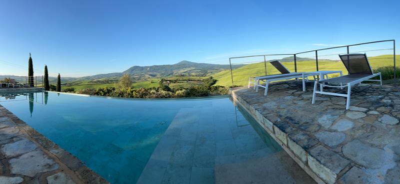 Poggiobuono (x 10 people): Contemporary-style farmhouse | Infinity pool, Val d'Orcia views | Near thermal spas