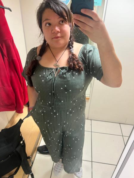 Womens Khaki Aztec Print Jumpsuit