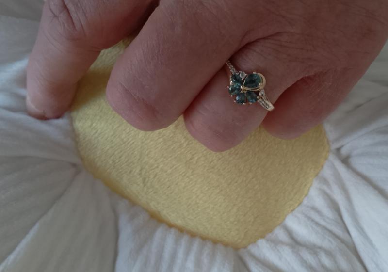 Size P to Q  Nigerian Sapphire & White Zircon 9K Gold Ring ATGW 1ct