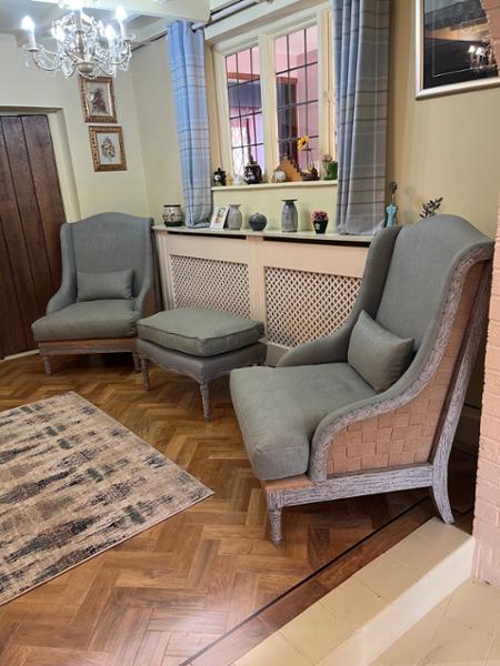 Lovely comfy chairs and footstool!