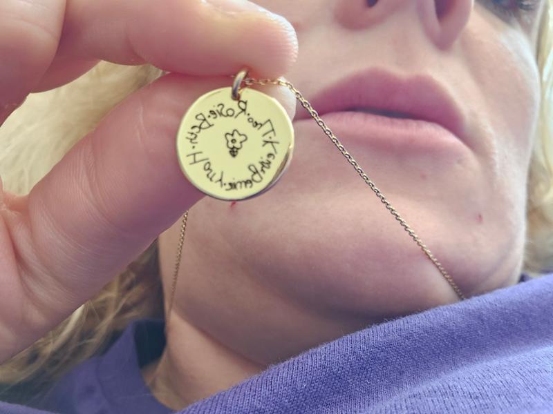 Personalised 'Your Drawing' Double Disc Charm Necklace