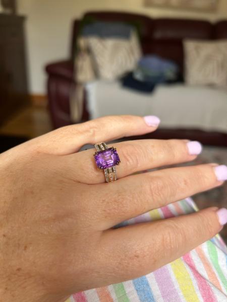Size N to O Nilamani & White Zircon 9K Gold Ring ATGW 2.60cts
