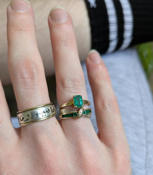 Size N to O 1ct Zambian Emerald 9K Gold Ring