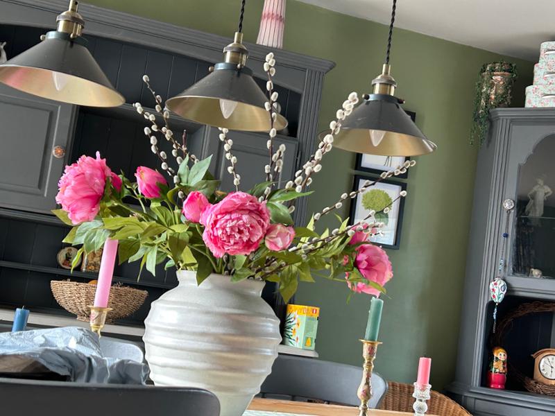 Faux Peony Spray Light Pink | Floralsilk