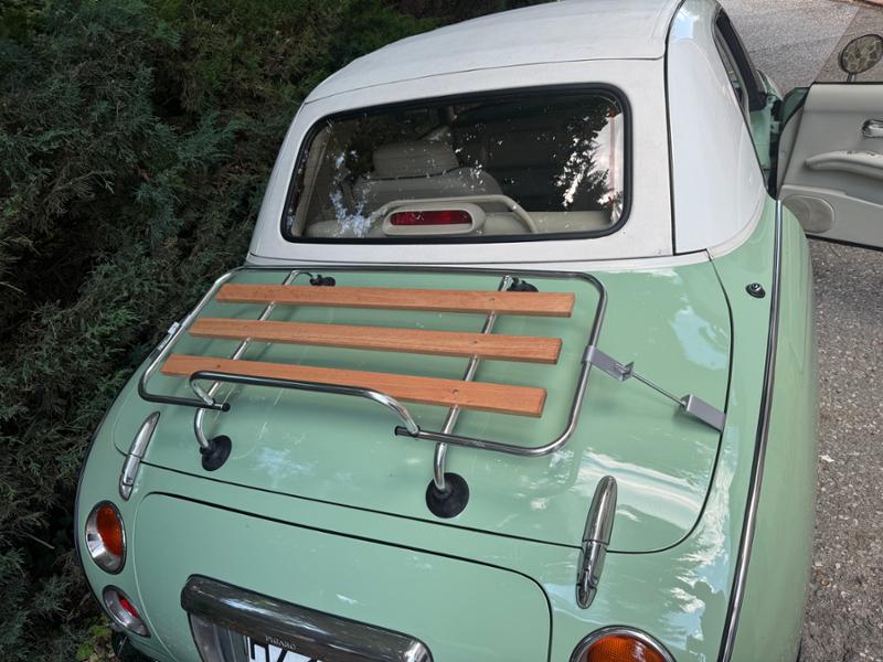 Nissan Figaro Boot Luggage Rack - Aluminium With Wood Slats