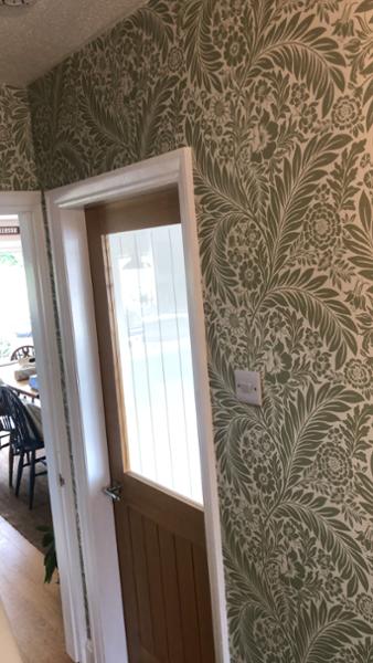 Florence Leaf Wallpaper Sage Green / Cream World of Wallpaper 727