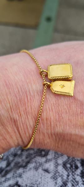 'Treasured Friend' Waterproof Gold Charm Bracelet