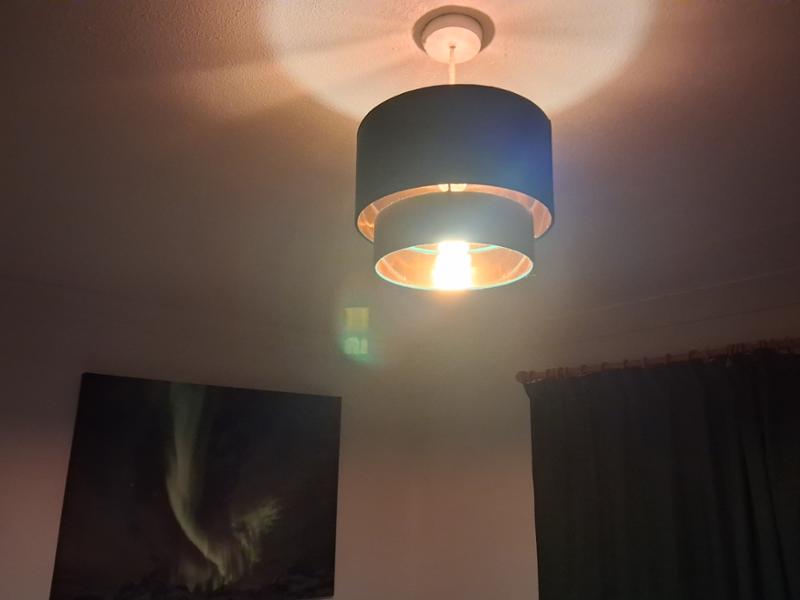 Modern 10" Forest Green Cotton Double Tier Ceiling Shade with Shiny Copper Inner