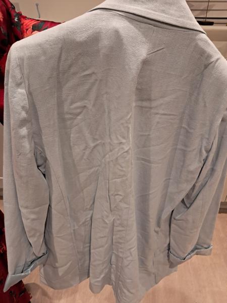 Womens Light Blue Relaxed Linen Blazer