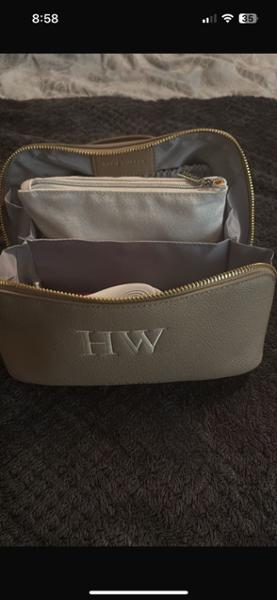 Medium Make Up and Wash Bag in Light Taupe