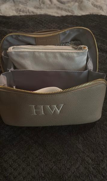 Medium Make Up and Wash Bag in Light Taupe