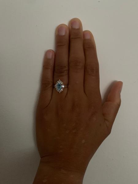 Size N to O 1.90cts Swiss Blue, White Topaz Sterling Silver Ring