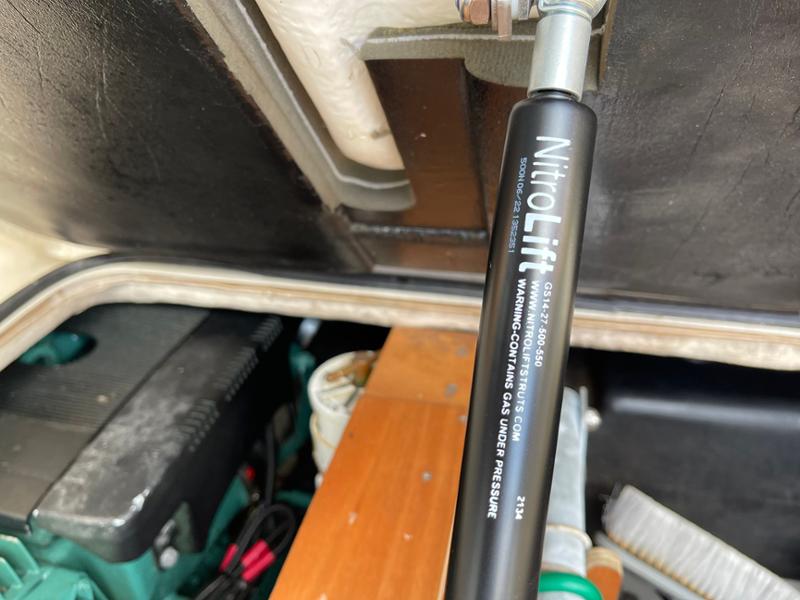 Replacement gas strut for lazarette.