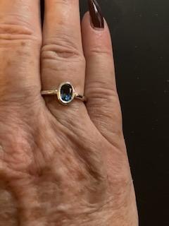 Size L to M  0.90cts London Blue Topaz Sterling Silver Ring