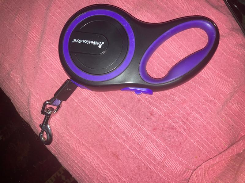 Retractable Dog Lead - Size 5M - 25KG - Colour - Black & Purple