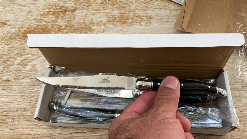 Laguiole Grey Steak Knife 11.5cm, 6 Piece Set